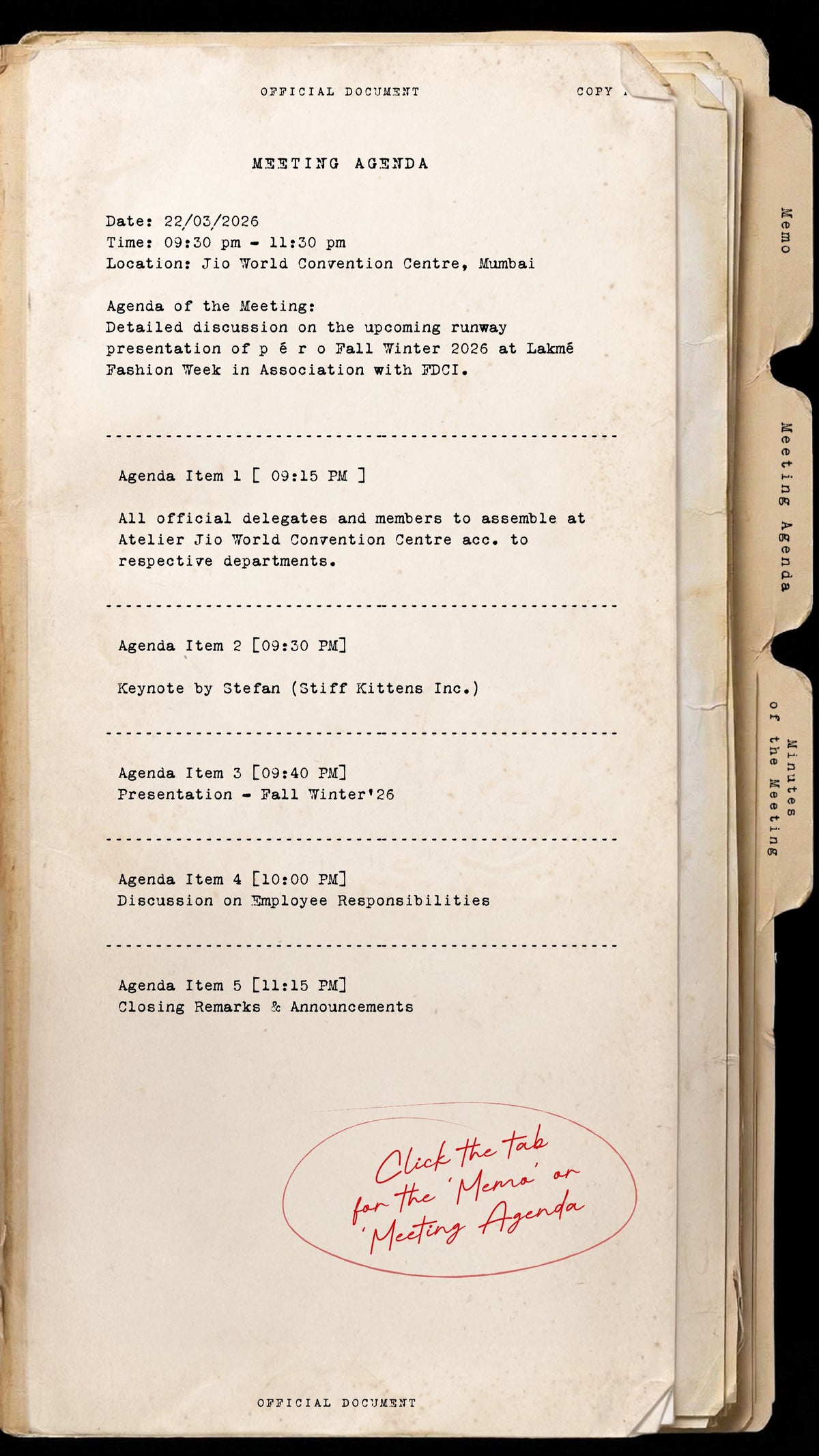 Meeting Agenda